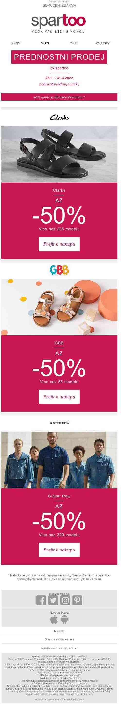 Rychle! Až -50% na Clarks, GBB a G-Star Raw s doručením zdarma