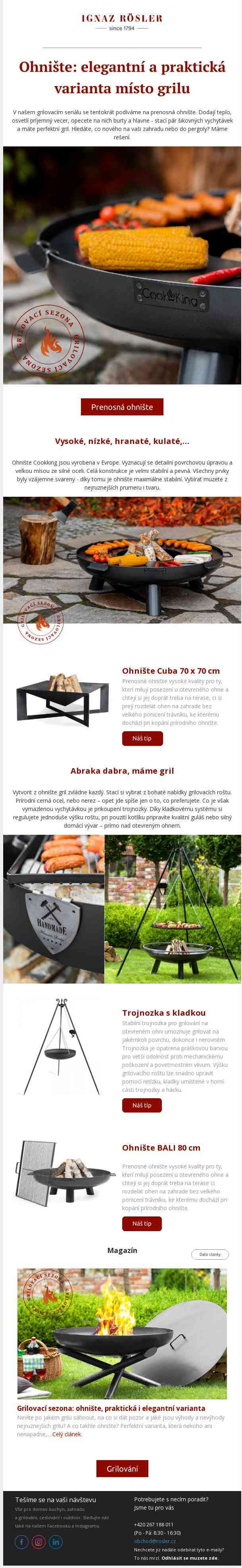 Ohniště: elegantní a praktická varianta místo grilu