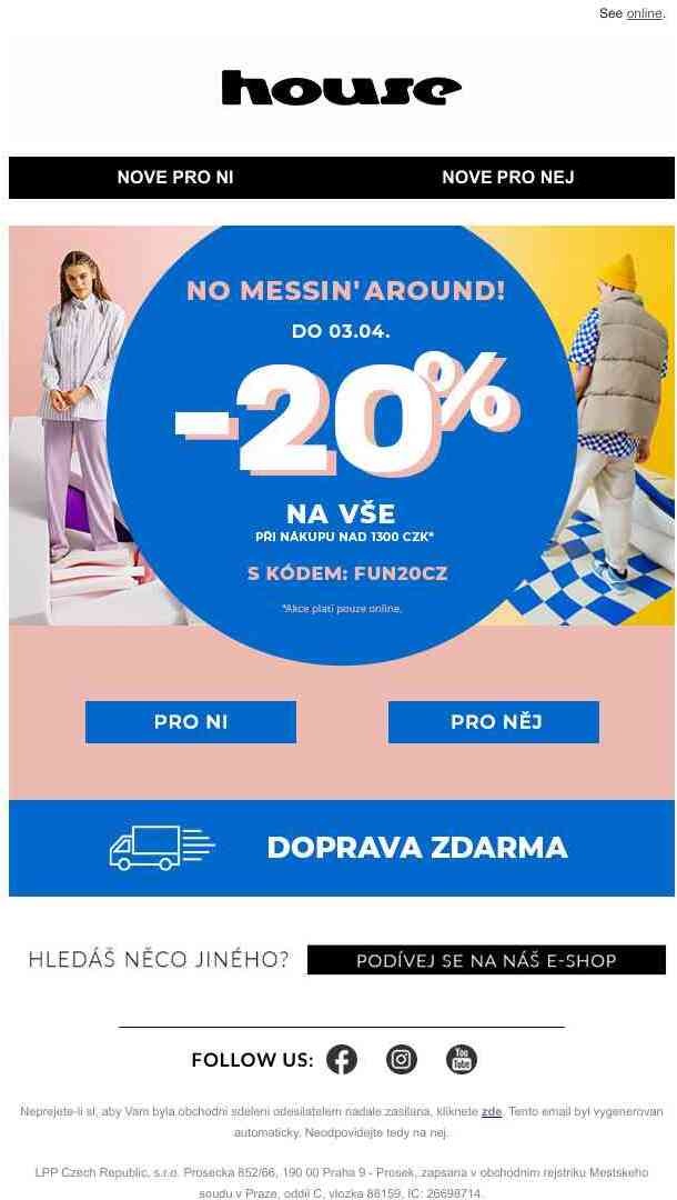 Získej 20% slevu na nákupy! 📣