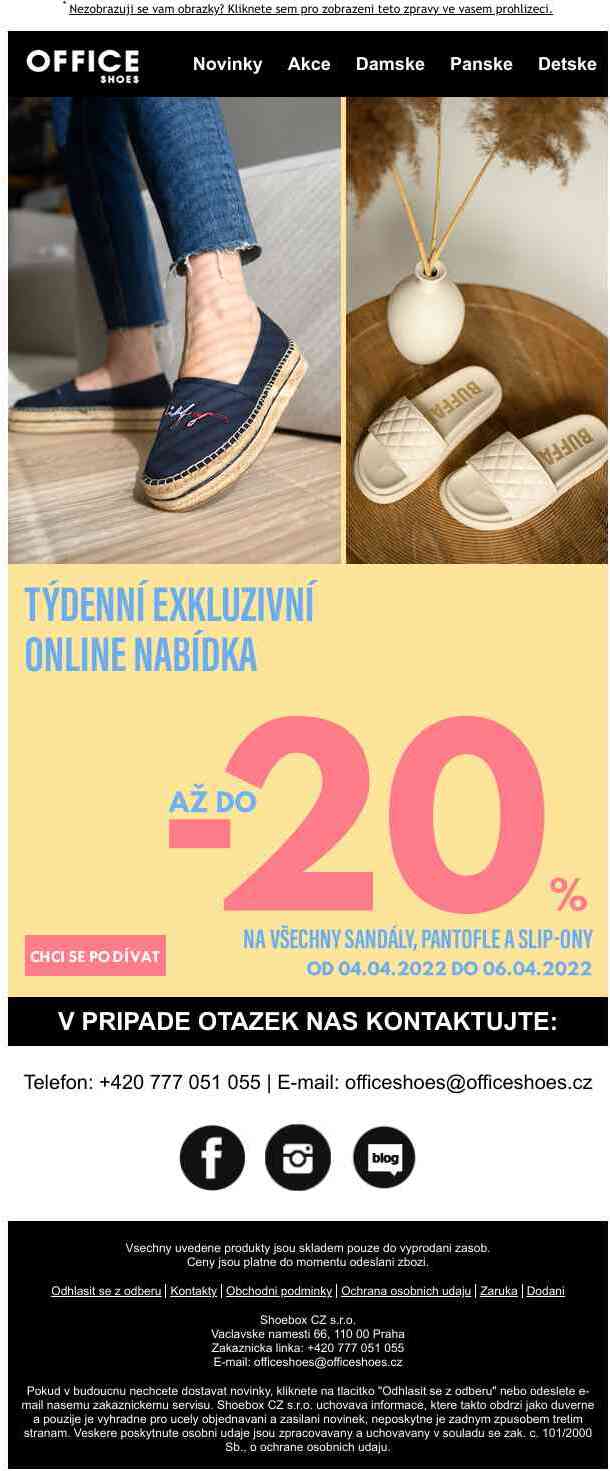 🔴EXKLUZIVNÍ ONLINE AKCE na všechny sandály, pantofle a slip-ony je tady! Nepromeškejte to!🔴