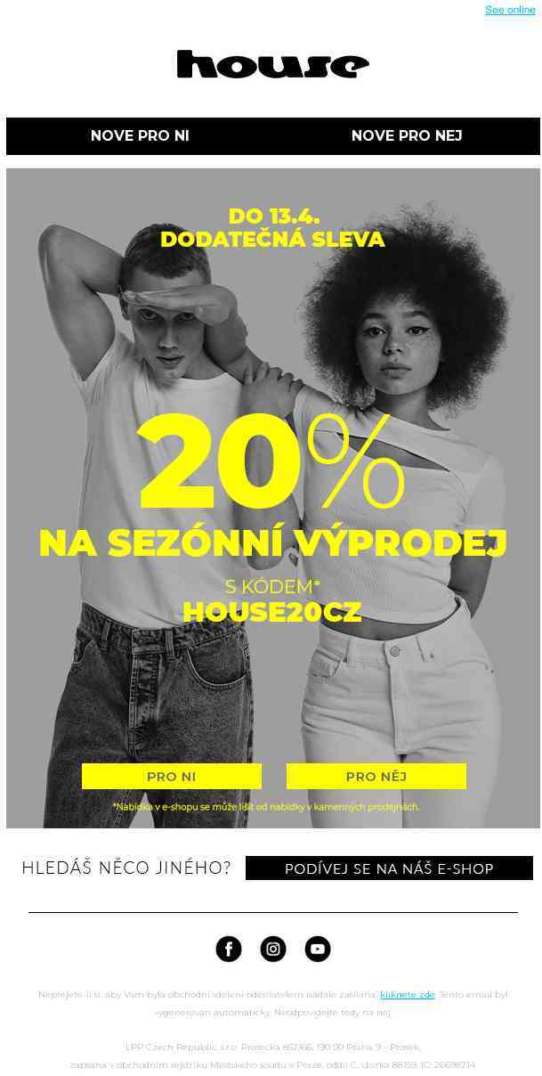 📢Dodatečných -20% na Sezónní výprodej