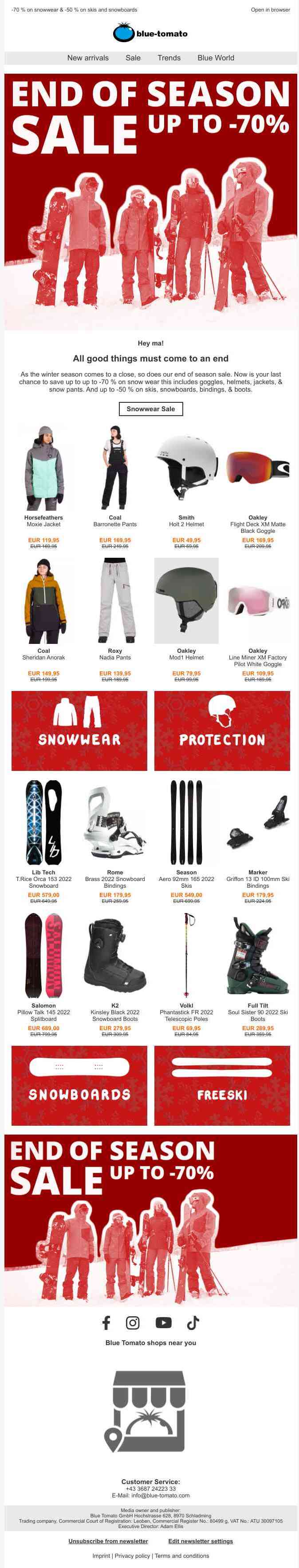 Last chance to save on snow products