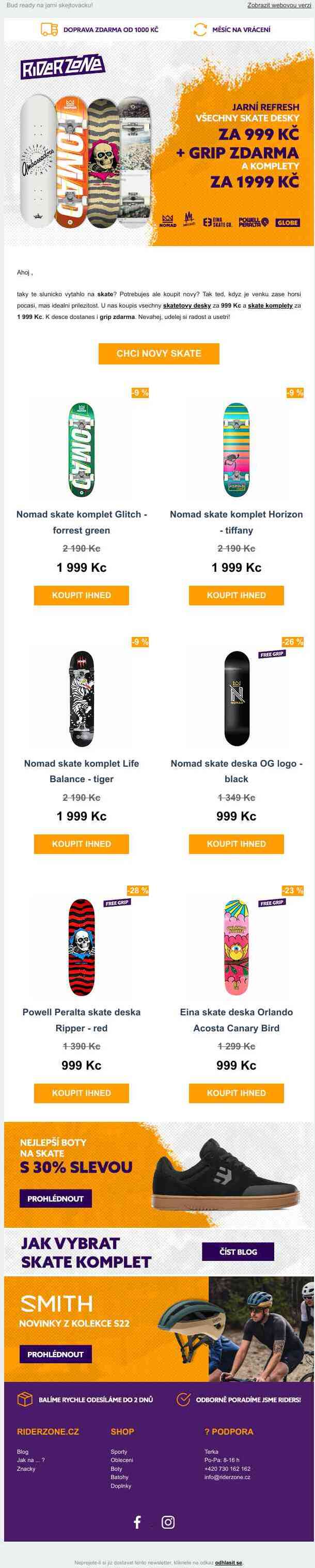 Pořiď si skate nebo celý komplet za lepší cenu!