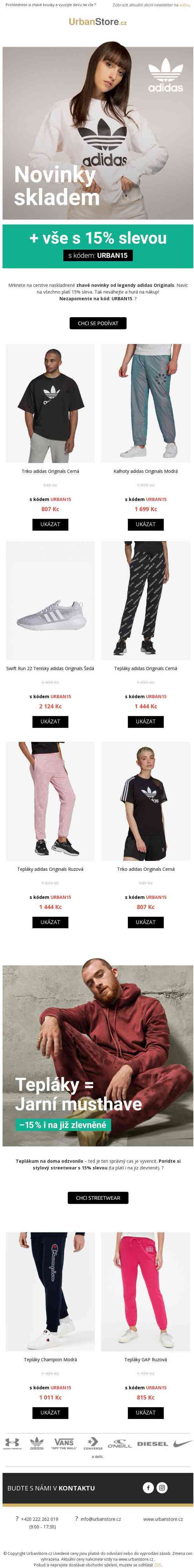 Novinky od adidas Originals + vše s 15% slevou