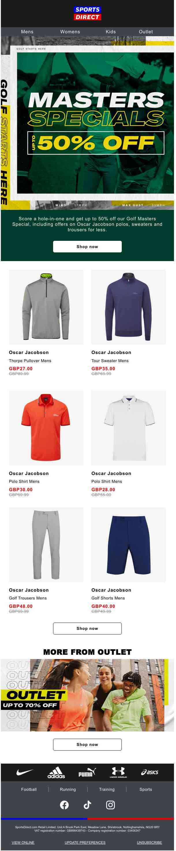 Now On: Up to 50% off Oscar Jacobson ⛳