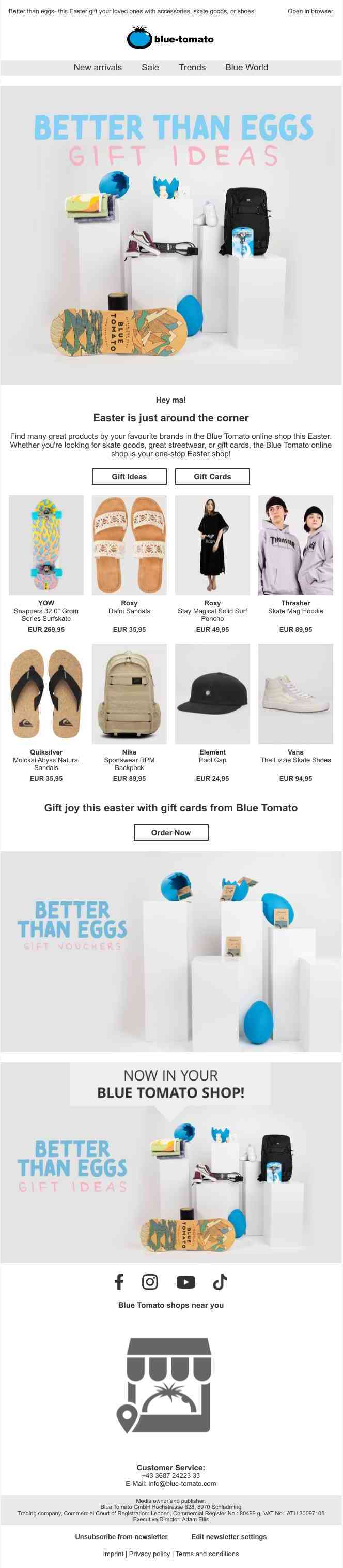 Gift ideas for Easter from Blue Tomato