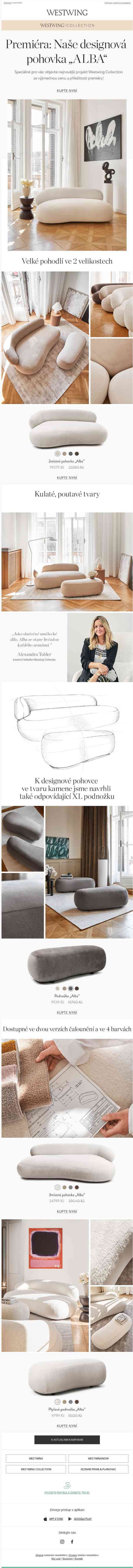 PREMIÉRA: pohovka „Alba” od Westwing Collection