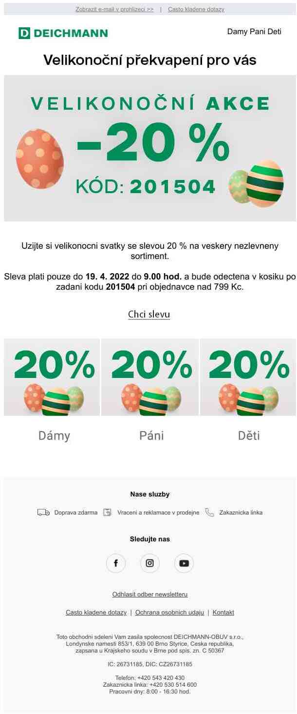 Velikonoční sleva 20 % na vše!