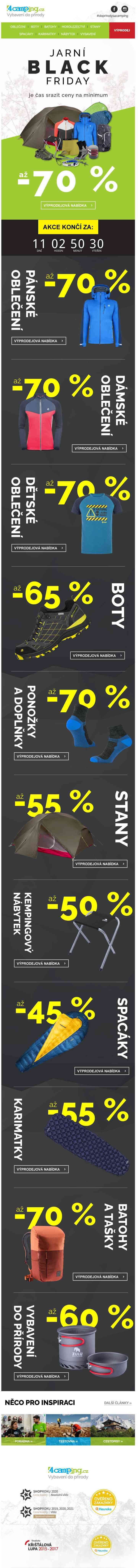 ➡ Jarní Black Friday -
 slevové šílenství - slevy až 70 %